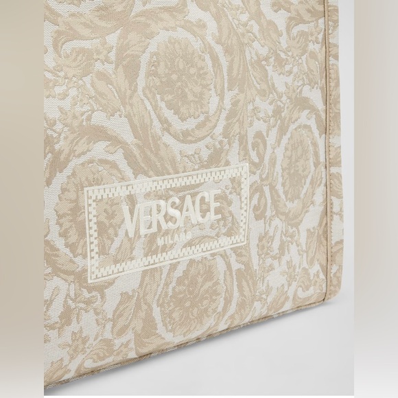 Versace NWT XL Jacquard Embroidered Canvas Tote Bag - Picture 5 of 8